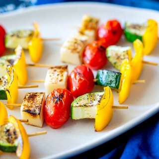 Mini Greek Halloumi and Vegetable Kebabs