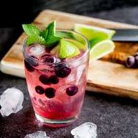 Blueberry, Lime and Mint Muddled Gin and Tonic