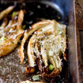 Roasted Fennel with Parmesan, Black Pepper and Chives