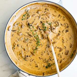 Creamy mushroom stroganoff