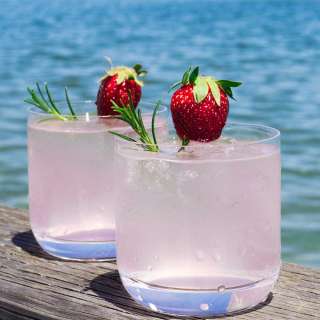 Strawberry and Rosemary Gin Fizz
