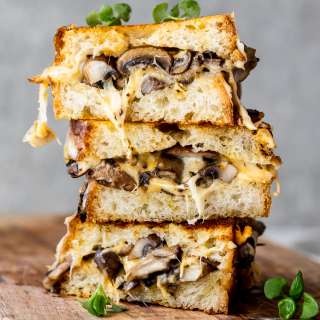 Garlic mushroom grilled cheese