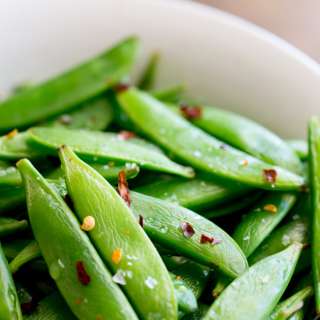 5 Minute Side - Sautéed Sugar Snap Peas with Chilli Salt