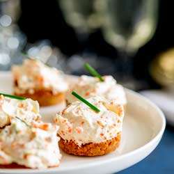 Mini Savory Cheesecakes with Caviar and Chives