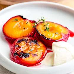 Roasted Plums with Thyme and Brown Sugar
