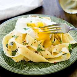 Chilli Pasta with a Fried Egg