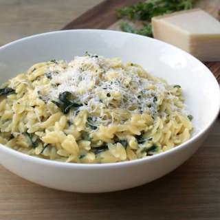 Risoni with Spinach, Parmesan and Basil