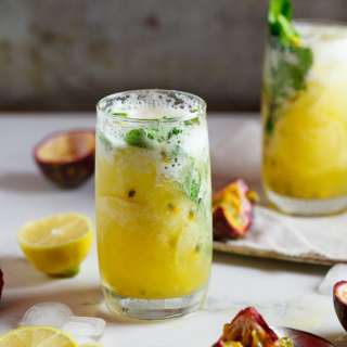 Fresh pineapple & passion fruit mojito