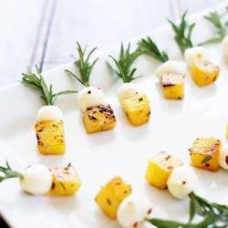 Rosemary Pineapple Mozzarella Bites