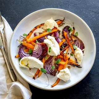 Spiced Carrot, Red Onion and Mozzarella Salad