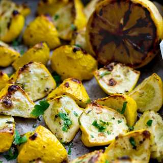 Roasted Summer Squash with Thyme and Charred Lemon