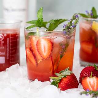 Blushing strawberry gin and tonic