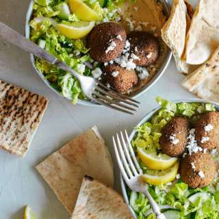 Falafel-Salad Hummus Bowls