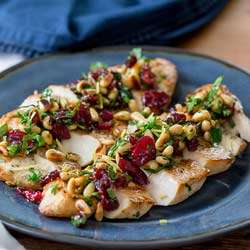 Cranberry, Pine Nut and Parsley Gremolata Chicken