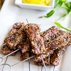 Pepper Beef Skewers