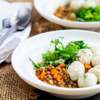 Nourishing Lentil Bowl with Kale and Chicken Meatballs