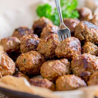 Baked Paprika Meatballs with Sour Cream