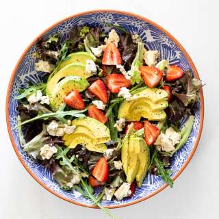 Avocado blue cheese strawberry salad