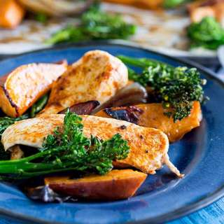 Sheet Pan Chicken and Broccoli with Sweet Potato
