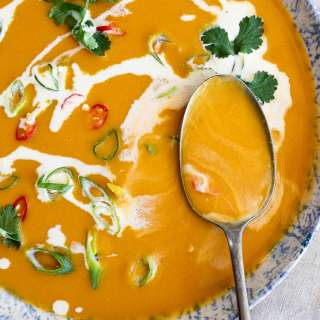 Spicy Miso Coconut Pumpkin Soup