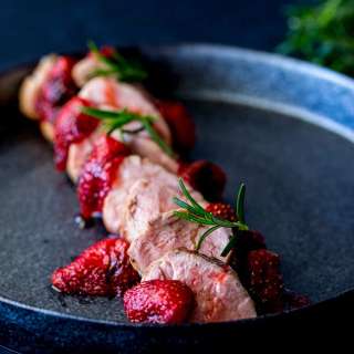 Rosemary Pork Tenderloin with Roasted Strawberries