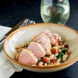 Pork Tenderloin with Beans and Bacon