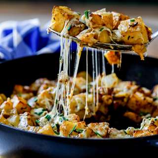 Roasted cheesy breakfast potatoes
