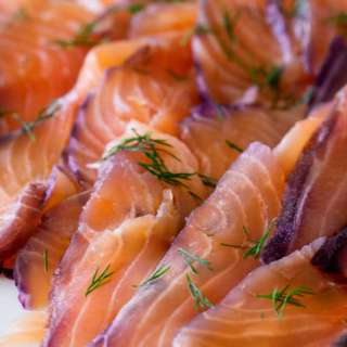 Blueberry, Gin and Dill Cured Salmon