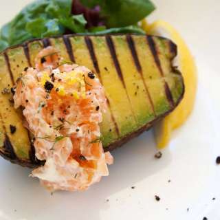 Grilled Avocado and a Smoked Salmon Cream