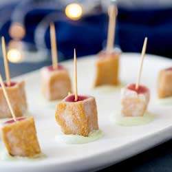 Seared Tuna Skewers with Wasabi Cream