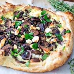 Rustic Mushroom Tart with Feta and Thyme