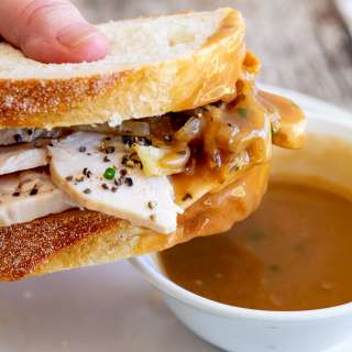 French Dip Hot Turkey Sandwiches