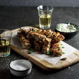 Chicken Souvlaki with Zucchini Tzatziki
