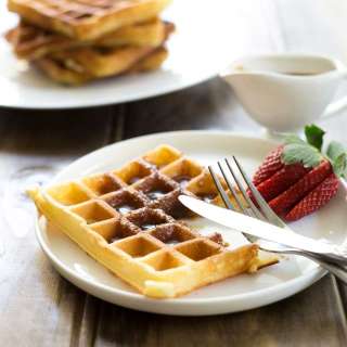 Waffles with Brown Sugar Butter Syrup