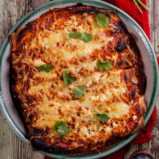 Shredded chicken enchiladas