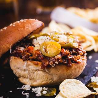 Slow-cooked shredded beef Sloppy Joes with pickled jalapeños