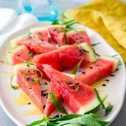 RECIPE - Salted Watermelon with Mint and Olive Oil
