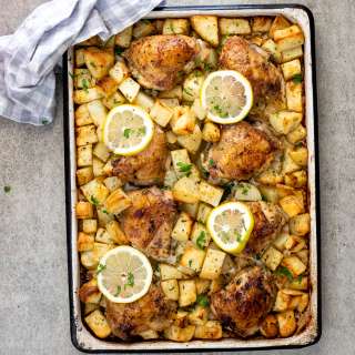 Easy baked Greek chicken with potatoes