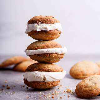 Chocolate chip cookie ice cream sandwiches