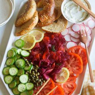 Beet Cured Salmon Brunch Platter