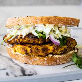 Curried grilled chicken sandwich