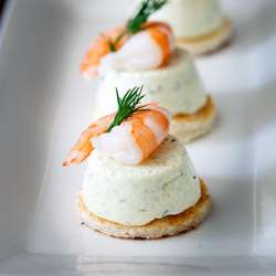 Cucumber Mousse And Dill Shrimp Bites
