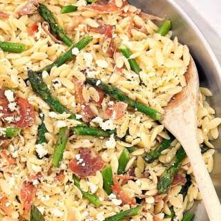 Lemon Feta Asparagus Orzo (Risoni)