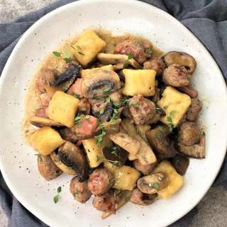 Mushroom Gnocchi with Meatballs