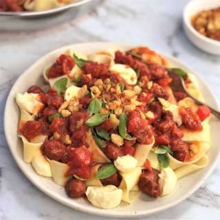 Fresh Chorizo Tomato Pasta with Bocconcini