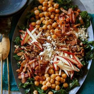 Chickpea Kale Apple and Goat Cheese Salad