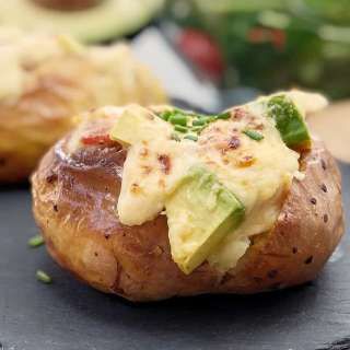 Chicken Mornay Baked Potatoes