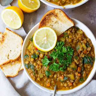 Easy Mediterranean Green Lentil Soup