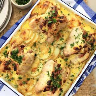 One Pan Swiss Chicken with Creamy Potato