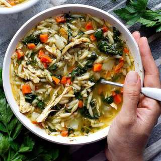 Greek Lemon Chicken Orzo Soup Recipe